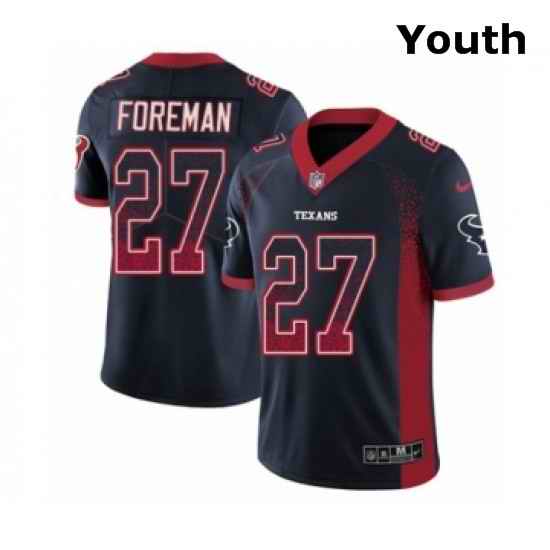 Youth Nike Houston Texans 27 DOnta Foreman Limited Navy Blue Rush Drift Fashion NFL Jerse
